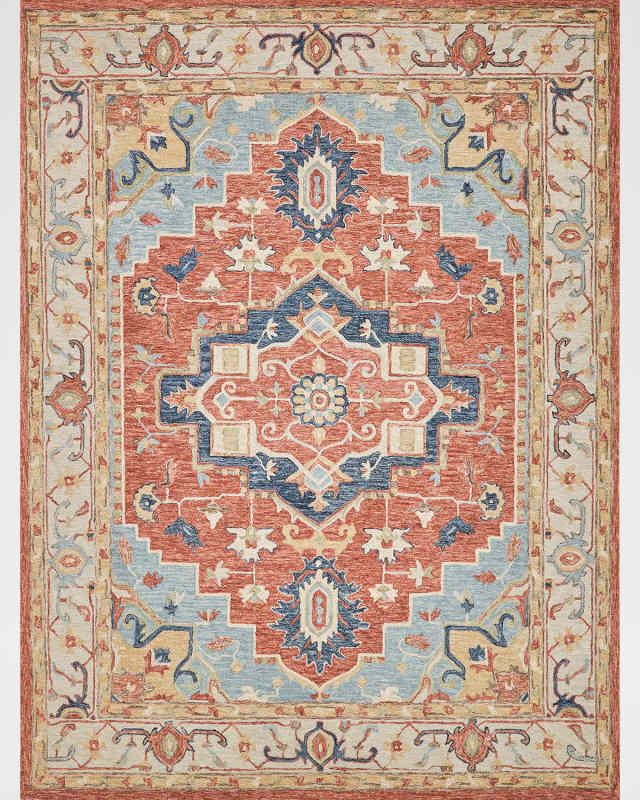 Richmond Serapi Hand-Tufted Beige/Red Rug, 9' x 12'